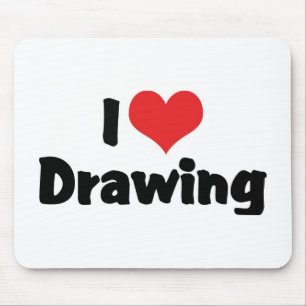 I Love Heart Drawing - Artists & Illustrator Mouse Mat