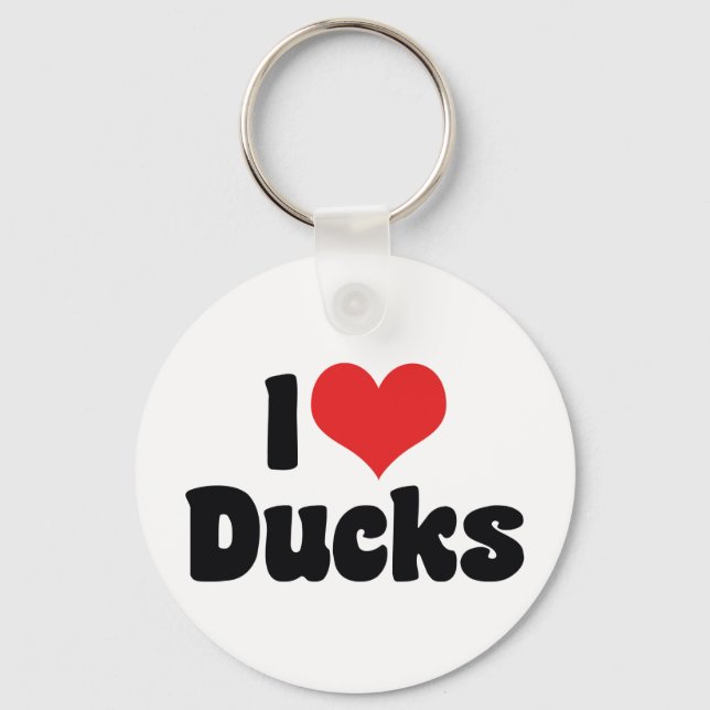 I Love Heart Ducks Key Ring (Front)