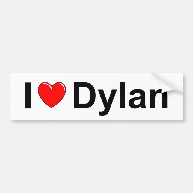 I Love (Heart) Dylan Bumper Sticker (Front)