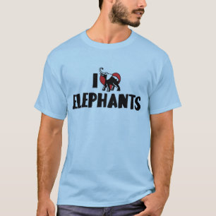 I Love Heart Elephants - Elephant Lover T-Shirt