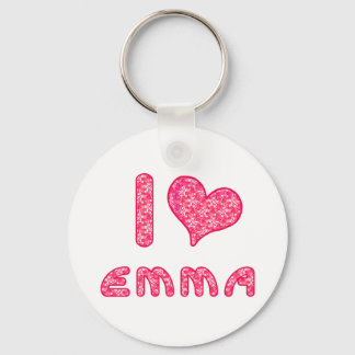 i love / heart emma keychain for Emma lovers