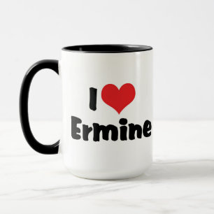 I Love Heart Ermine Mug