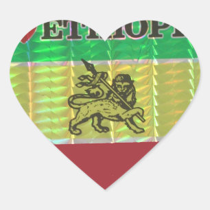 I Love Heart Ethiopia: Flag Art Motif Sticker