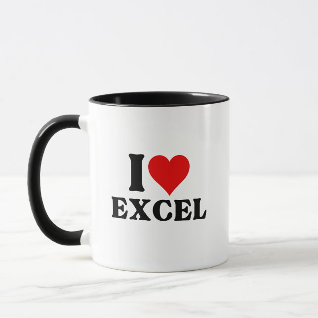 I love heart Excel Funny Spreadsheet Lover  Mug (Left)