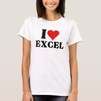 I love heart Excel Funny Spreadsheet Lover T-Shirt