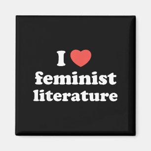 I Love Heart Feminist Literature  Magnet