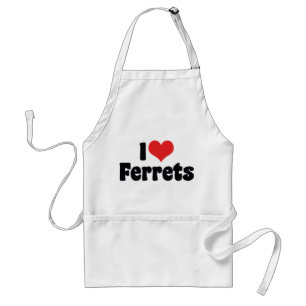 I Love Heart Ferrets - Ferret Lover Standard Apron