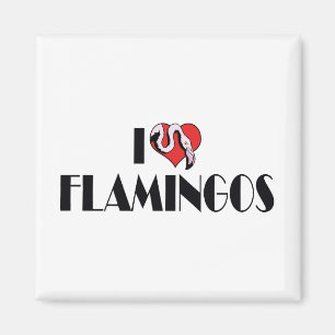 I Love Heart Flamingos - Pink Flamingo Lovers Magnet