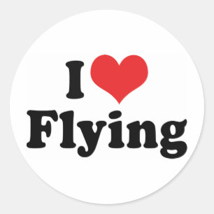 I Love Heart Flying - Aeroplane Lover Classic Round Sticker