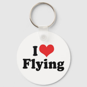I Love Heart Flying - Aeroplane Lover Key Ring
