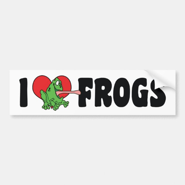 I Love Heart Frogs Bumper Sticker (Front)