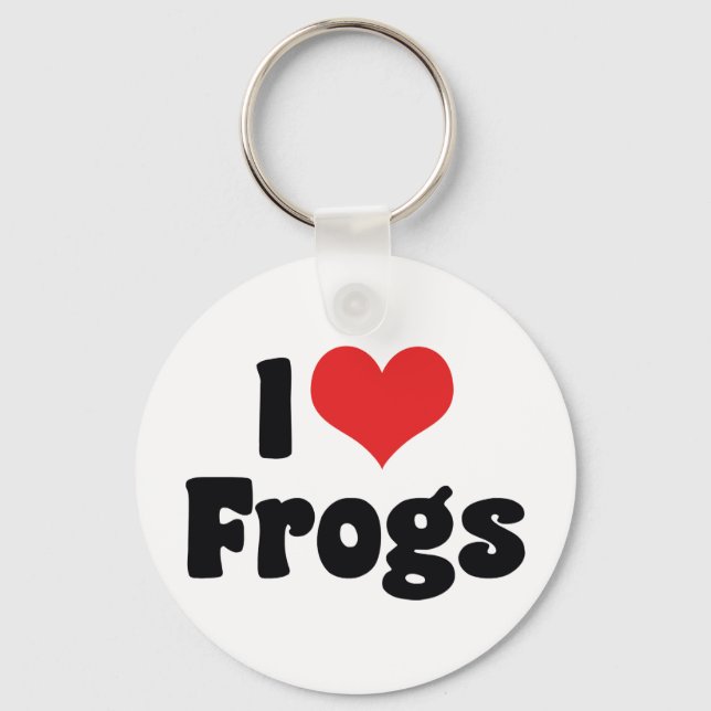 I Love Heart Frogs Key Ring (Front)
