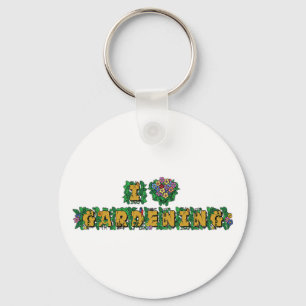 I Love Heart Gardening Key Ring