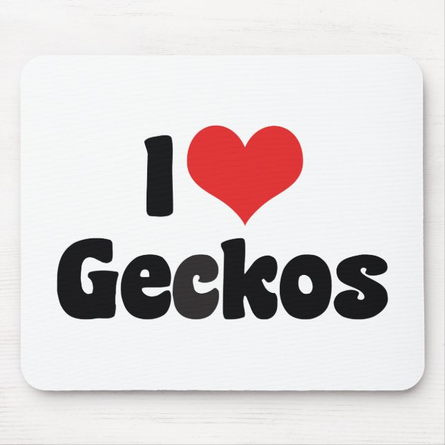 I Love Heart Geckos Mouse Mat (Front)