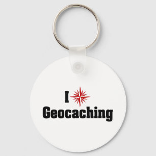 I Love Heart Geocaching - Treasure Hunter Key Ring