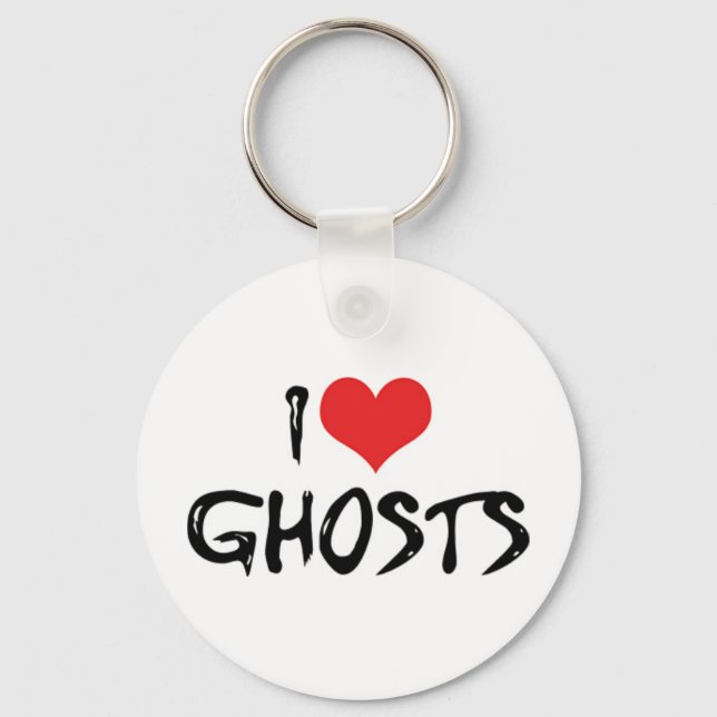 I Love Heart Ghosts - Supernatural Ghost Hunting Key Ring (Front)
