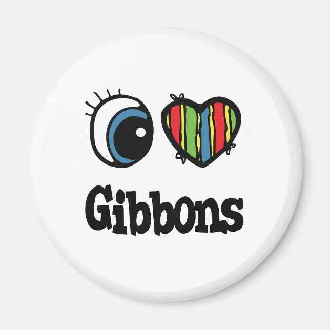 I Love (Heart) Gibbons Magnet (Front)