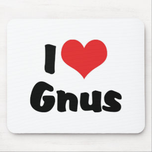 I Love Heart Gnus Mouse Mat