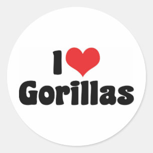 I Love Heart Gorillas - Gorilla Lover Classic Round Sticker