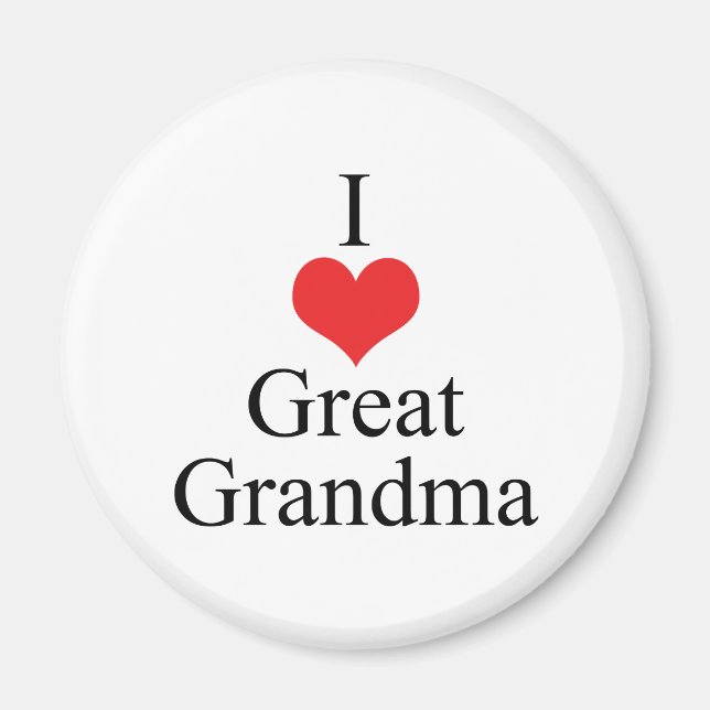 I Love (Heart) Great Grandma Magnet (Front)