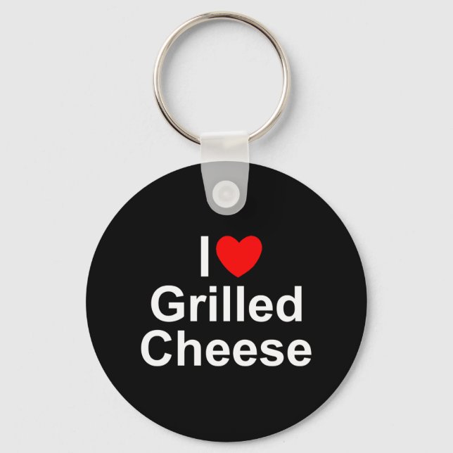 I Love (Heart) Grilled Cheese Key Ring (Front)