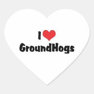 I Love Heart Groundhogs - Groundhog Lover Sticker