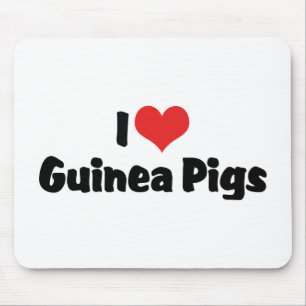 I Love Heart Guinea Pigs Mouse Mat