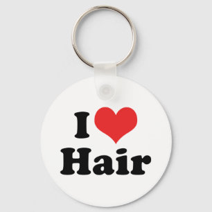 I Love Heart Hair - Hair Stylist Barber Key Ring