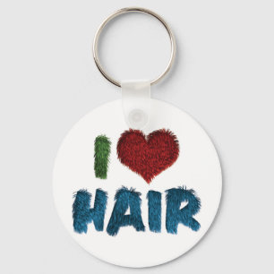 I Love Heart Hair - Hair Stylist Barber Key Ring