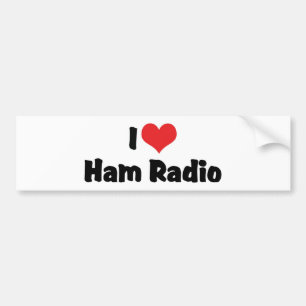 I Love Heart Ham Radio - Amateur Radio Lover Bumper Sticker
