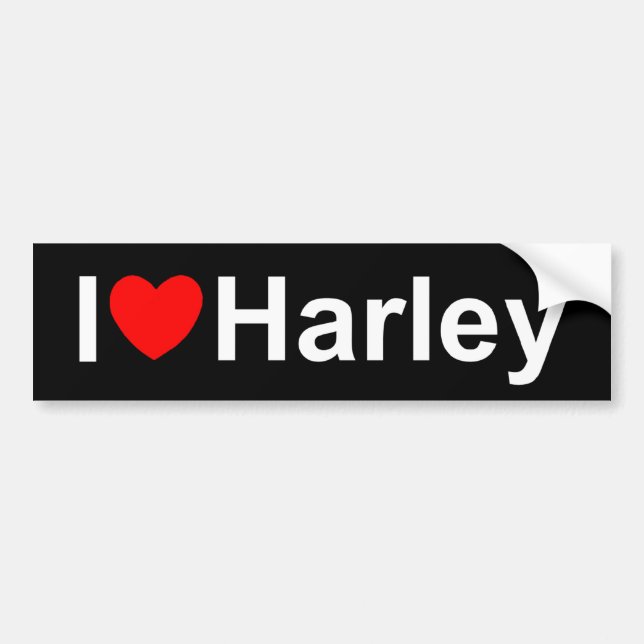 I Love (Heart) Harley Bumper Sticker (Front)