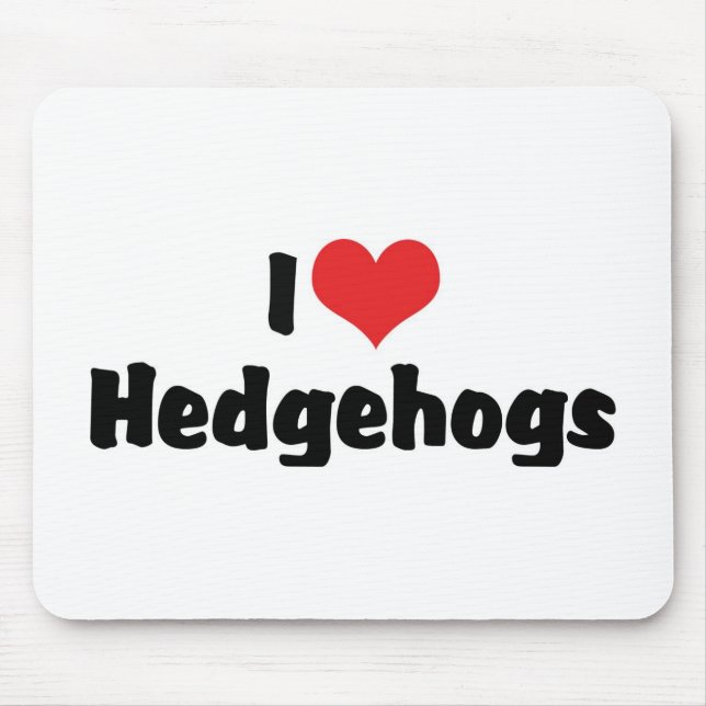 I Love Heart Hedgehogs Mouse Mat (Front)
