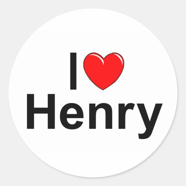 I Love (Heart) Henry Classic Round Sticker (Front)