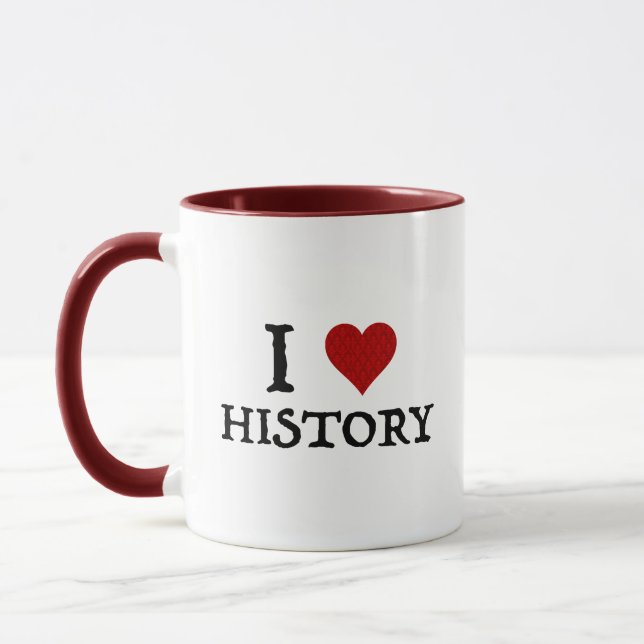 I Love (Heart) History Mug (Left)