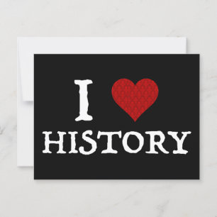 I Love (Heart) History Postcard