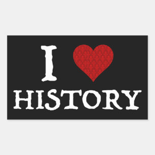 I Love (Heart) History Rectangular Sticker