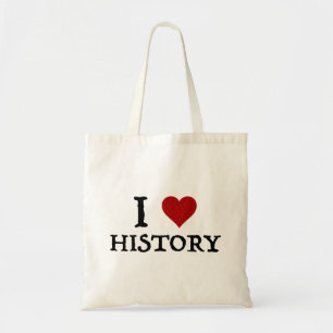 I Love (Heart) History Tote Bag