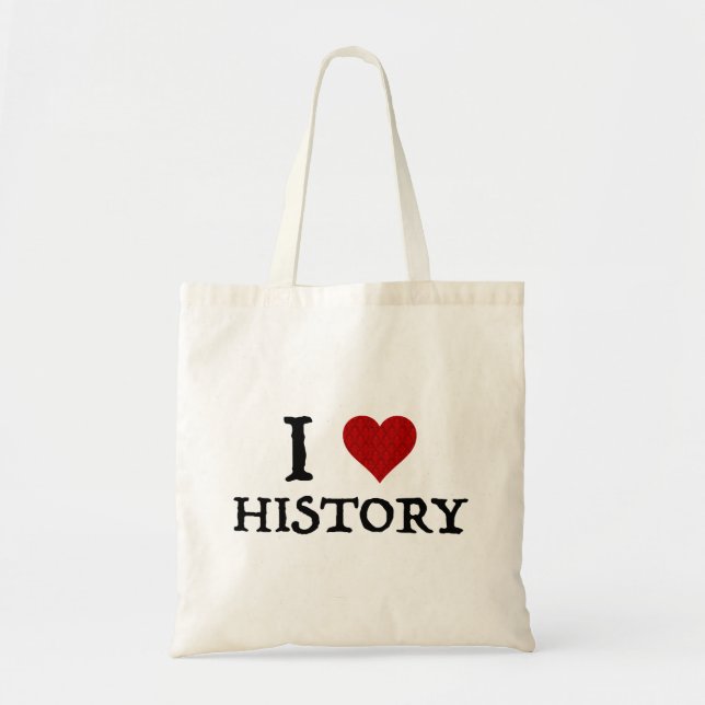 I Love (Heart) History Tote Bag (Front)
