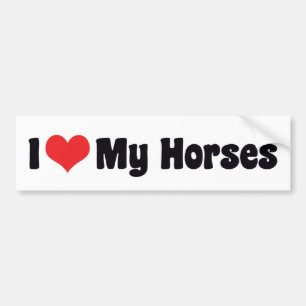 I Love Heart Horses - Horse Lover Bumper Sticker