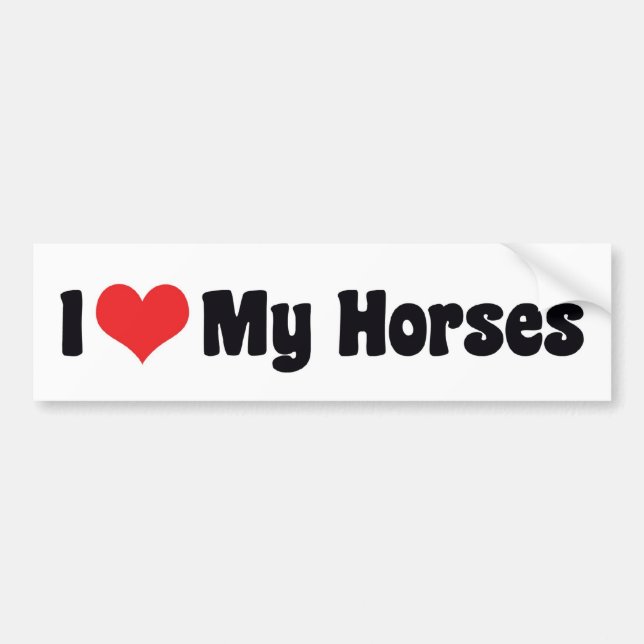 I Love Heart Horses - Horse Lover Bumper Sticker (Front)