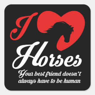 I Love/Heart Horses Square Sticker