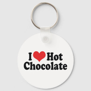 I Love Heart Hot Chocolate - Hot Cocoa Lovers Key Ring