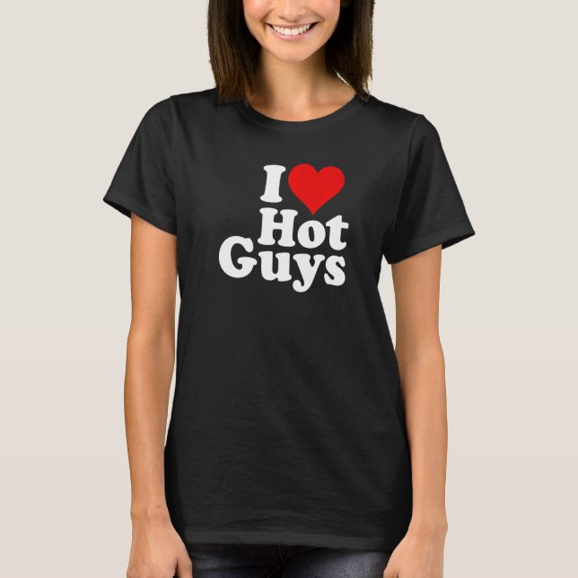 I LOVE HEART HOT GUYS BOYS MEN VALENTINES DAY Prem T-Shirt (Front)