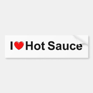 I Love (Heart) Hot Sauce Bumper Sticker