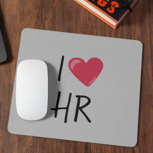 I Love Heart HR Human Resources Office Gift Mouse Mat