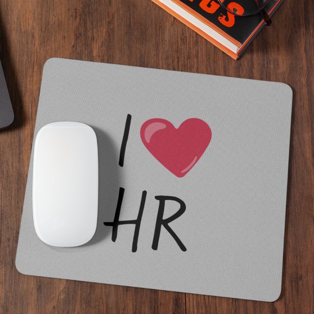 I Love Heart HR Human Resources Office Gift Mouse Mat (Creator Uploaded)
