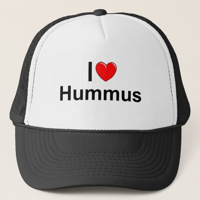 I Love (Heart) Hummus Trucker Hat (Front)