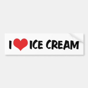 I Love Heart Ice Cream Bumper Sticker