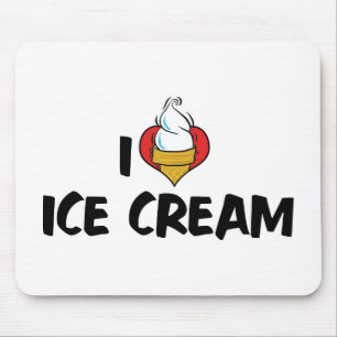 I Love Heart Ice Cream Mouse Mat