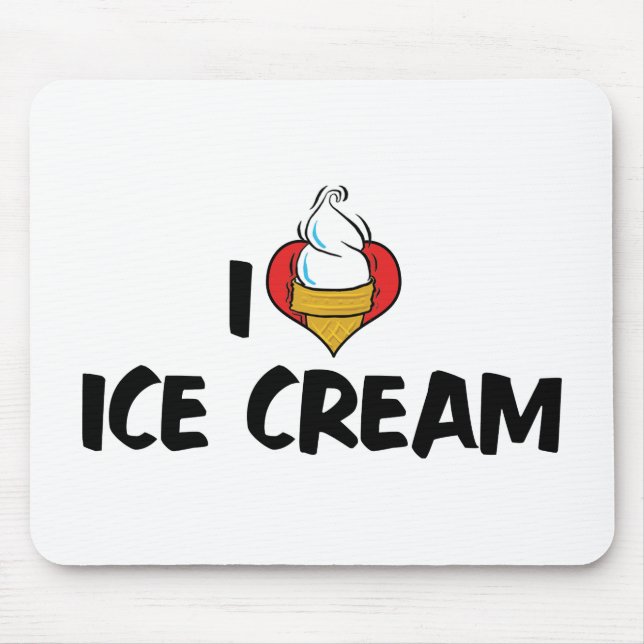 I Love Heart Ice Cream Mouse Mat (Front)